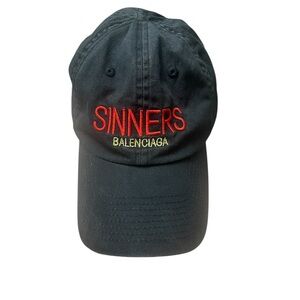 Balenciaga Sinners Charcoal Cap with Brass Clasp